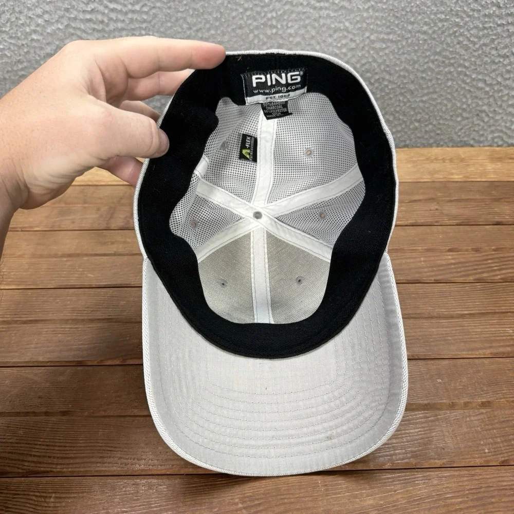 Ping Golf Hat Adult Gray Fitted Cap G15 Golf Irons Embroidered Bamboo Blend Mens